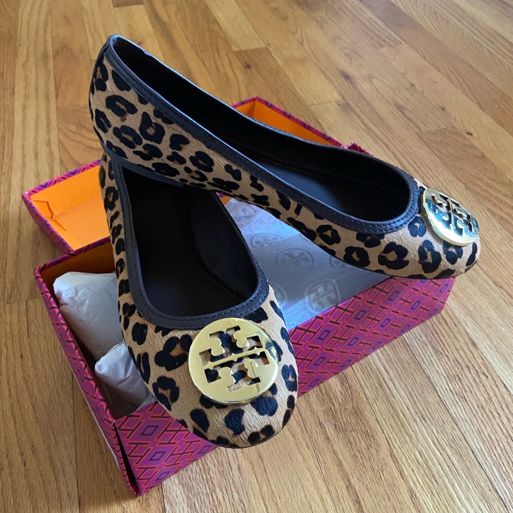 TORY BURCH Reva Leopard Ocelot Flats size 11